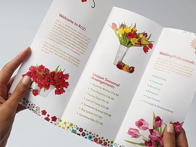 Imágenes de flores para el folleto de una florería